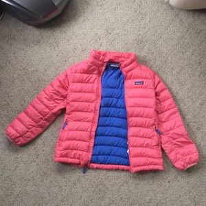 Used Girls Pink and Blue Patagonia Puffer Coat